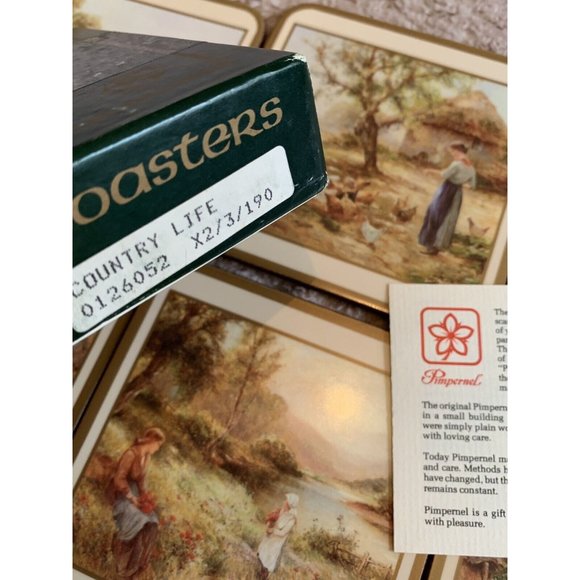 Pimpernel Country Life Cottage Coaster set of 6 gift - Picture 4 of 10